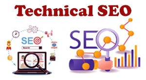 Visual representation of Technical SEO with gears and website performance elements